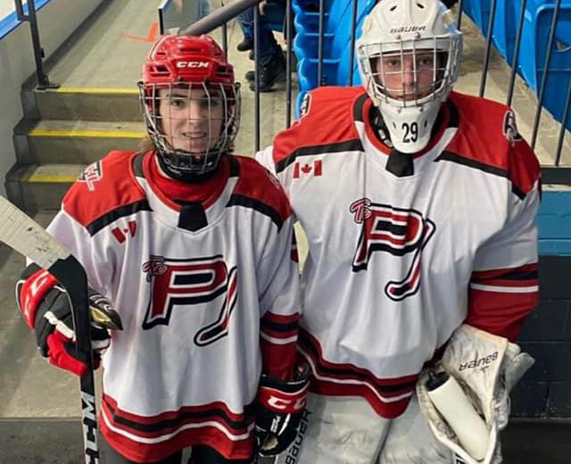 Nolan Lane & Cole Stevenson both represented the Picton Pirates in the PJHL East Prospects versus North Prospects game on Saturday.