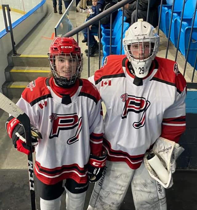 Nolan Lane & Cole Stevenson both represented the Picton Pirates in the PJHL East Prospects versus North Prospects game on Saturday.